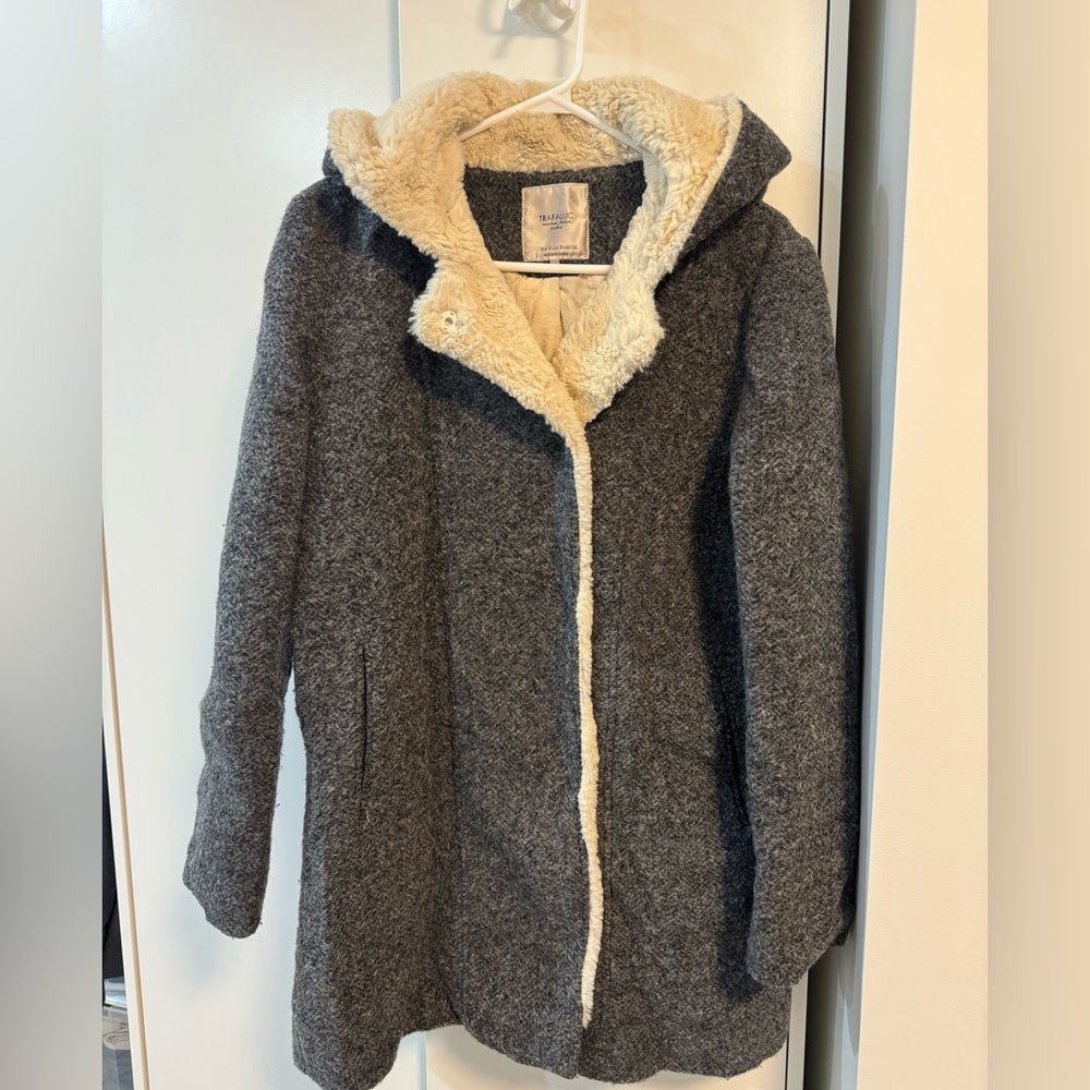 Zara Gray Teddy Jacket with Cream Lining